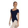 Capezio CC420 dames balletpak met mouwtjes en ronde rug zwart voorkant 