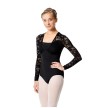 Dames balletpak met lange mouw - Vierkante halslijn - Kant op de rug - Tactel/spandex - Calla CAL129
