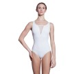 Lulli comfortabel balletpak V-hals mesh wit achterkant