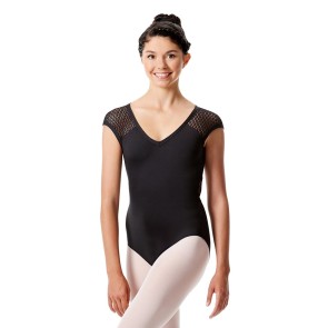 Balletpak voor dames - Kapmouwtjes van gaas - Open rug - Sluiting in de nek - Microvezel - Lulli LUF531