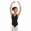Capezio Pinch Front Kinder Balletpakje CAD201C zwart met een V hals