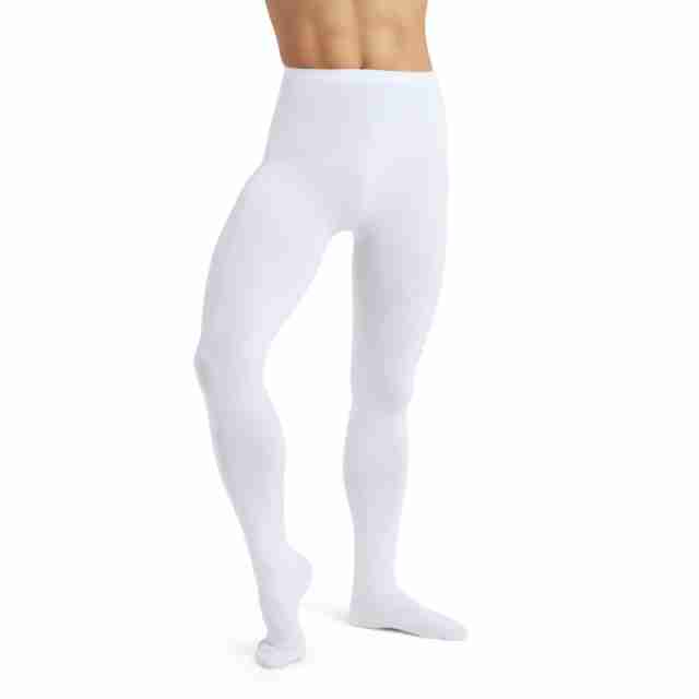 Capezio MT11 Balletlegging Heren Maillot met Voet Wit