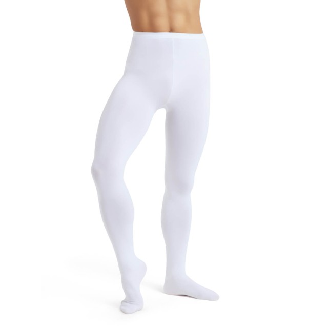 Capezio MT11 Balletlegging Heren Maillot met Voet Wit