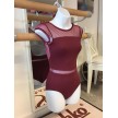 Capezio Skylight Breeze Cap Sleeve Leo bordeaux voor dames