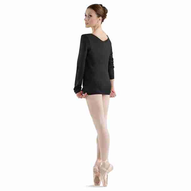 Bloch Z0959 dames ballet sweater met gebreide V-hals 
