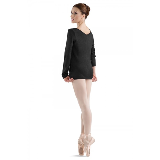 Bloch Z0959 dames ballet sweater met gebreide V-hals 