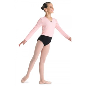 Bloch CZ5407 meisjes overslag balletvest met lange mouwen roze
