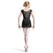 Bloch R2931 dames ballet rok met polkadots zwart elastische boord achterkant 