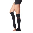 ToeSox Jojo Forever zwarte Beenwarmers zonder hielgat met print detail 60 cm