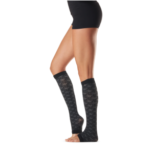 ToeSox Jojo Night zwarte Beenwarmers zonder hielgat voor Pilates en Yoga - 60 cm
