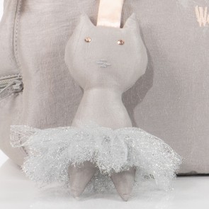 Wear Moi Meisjes Ballet Tas DIV67 met ballerina sleutelhanger grijs