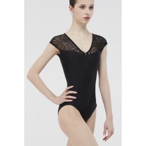 Wear Moi Grenat Dames Balletpakje met Kapmouwtjes en Gevlokt Gaas