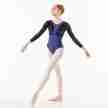 Sansha Blauw Balletpak met Zwarte Kanten Mouwen