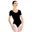 SoDanca RDE8002 zwart balletpak met korte mouwen voorkant