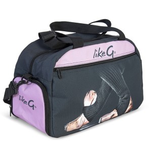 LikeG Zwart met Roze Ruime Danstas met Schouderbandjes en Spitzenprint