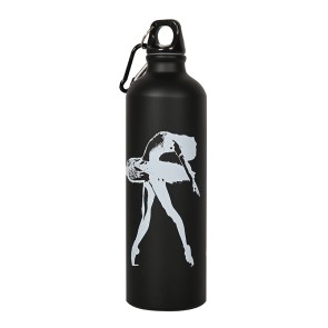LikeG Zwarte Waterfles met Afbeelding Ballerina 800ML