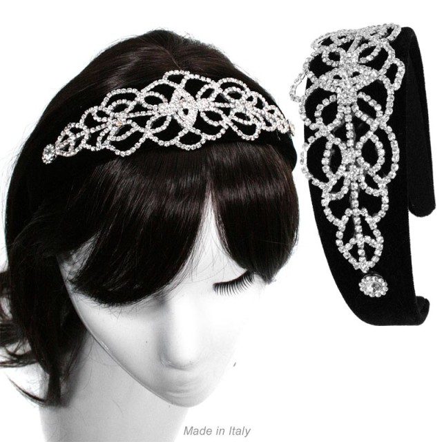 Alista Haarband van Fluweel met Strass-versiering B07515