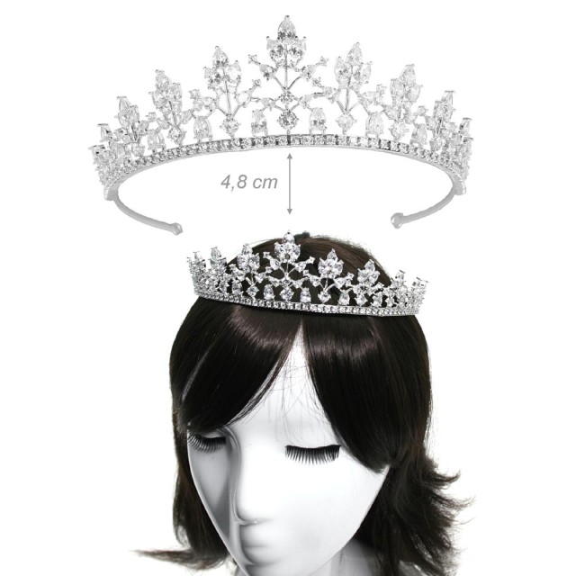 Alista Dancer Basics Alista Metalen Tiara met Witte Zirkonia Diamantjes