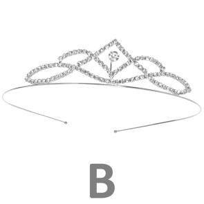 25010_2B Alista Metalen Tiara met Witte Strass voor Ballet