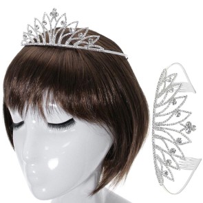Alista Metalen Tiara met Witte Steentjes heel helder voor ballerinas