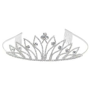 Alista Metalen Tiara met Witte Steentjes voor ballet