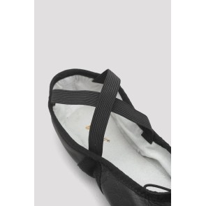 Bloch S0203 dames leren balletschoenen kruis bandjes zwart elastiek 