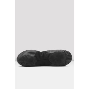 Bloch S0203 dames leren balletschoenen kruis bandjes zwart suede splitzool 