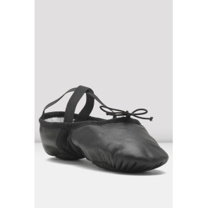 Bloch S0203 dames leren balletschoenen kruis bandjes zwart trekkoord