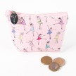 kleine roze portemonnee met ballerinas muntgeld