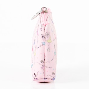 Zalmroze portemonnee met ballerina print