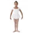 Bloch M1052 meisjes balletjurkje korte mouw wit voorkant