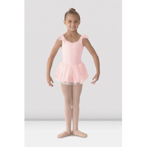 Bloch M1055 meisjes balletpakje met glitter tutu rokje roze voorkant