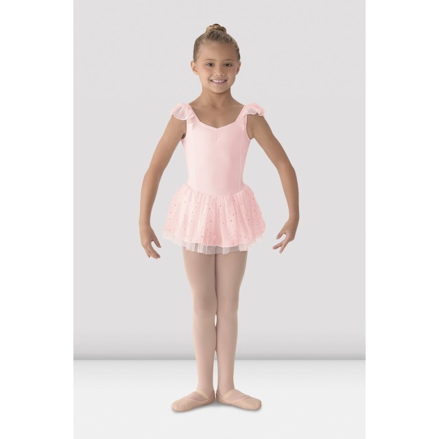 Bloch M1055 meisjes balletpakje met glitter tutu rokje roze voorkant