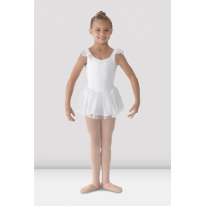 Bloch M1055 meisjes balletpakje met glitter tutu rokje wit voorkant
