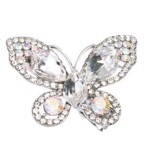 Alista Vlinder Haarclip met Strass Steentjes zilver