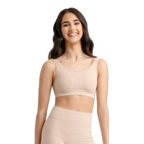 Capezio Seamless Rib Bra Top nude voorkant