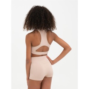 Capezio Naadloos Rib Short huidskleur achterkant