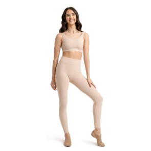 Capezio Seamless Rib Legging huidskleur voorkant