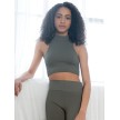 Capezio Seamless Rib Crop Top safari green