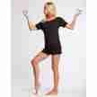 Temps Danse Riga Ribbed Boat Neck T-Shirt zwart