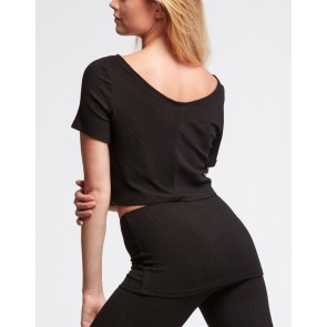 Temps Danse Rita Ribbed Dans T-Shirt zwart achter