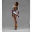 Ballet Rosa Aly balletpak voor dames ronde hals lage rug wit