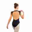 Ballet Rosa Paris dames balletpak mouwloos en kanten hals zwart achterkant 