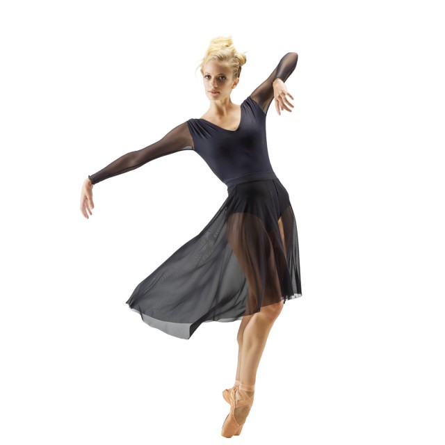 Ballet Rosa Lumi lange dansrok voor meisjes met elastiekenband 