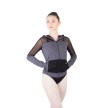 Ballet Rosa dames zip hoodies Midori lange mouwen van mesh ritssluiting en capuchon grijs