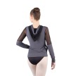 Ballet Rosa dames zip hoodies Midori lange mouwen van mesh ritssluiting en capuchon grijs achterkant