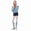 Sansha Melinda KT4031P ballet trui lange mouwen met capuchon blauw
