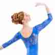 Sansha Shela 50AG0011N dames balletpak driekwart mouwen blauw achterkant