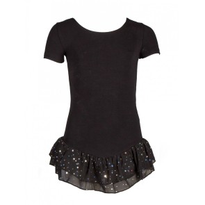 Papillon Zwart balletpakje voor meisjes - Mouwtjes - Glitterrokje -  12PK4043