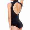 SoDanca RDE8204 zwart dames balletpak met hoge hals achterkant 